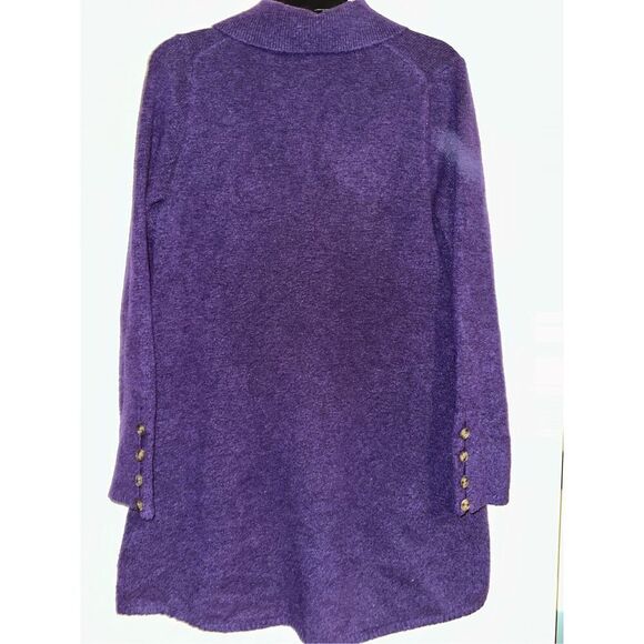 Zara purple eggplant polo collar knit mini dress size L Large sweater - Picture 3 of 6